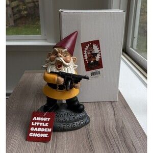 Scarface Garden Gnome Say Hello to My Little Friend! Outdoor Sculpture-Figurine